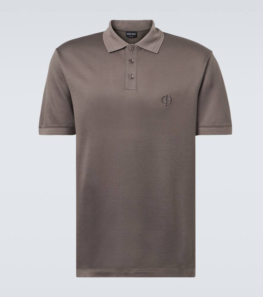 Giorgio Armani Silk, linen and cotton polo shirt