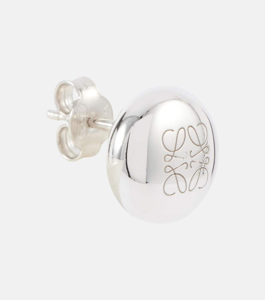Loewe Anagram Pebble Sterling Silver Stud Earrings In Silver