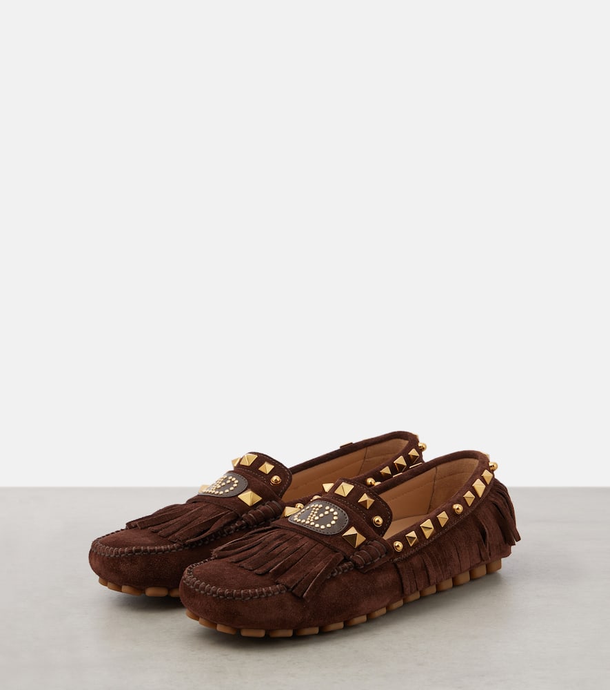 Valentino Garavani Brown Split-leather Plaster Caster Loafers