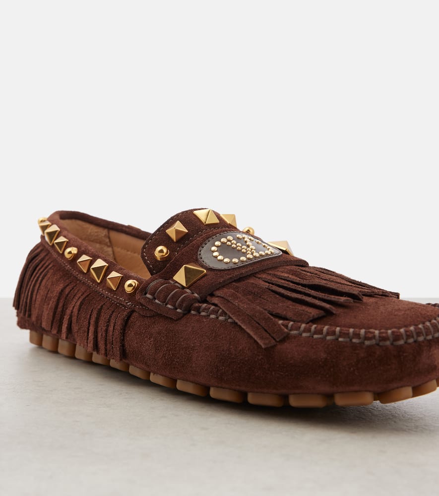 Valentino Garavani Brown Split-leather Plaster Caster Loafers