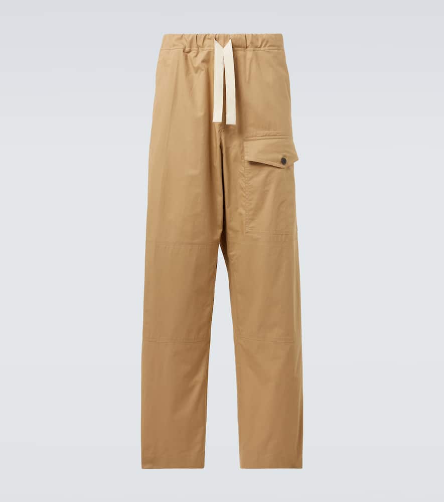 Dries Van Noten Cotton Trousers With Elastic Waistband And Pockets In Beige