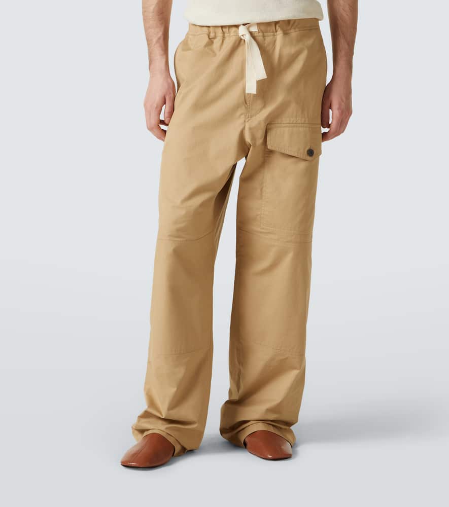 Dries Van Noten Cotton Trousers With Elastic Waistband And Pockets In Beige