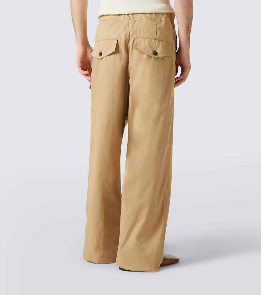 Dries Van Noten Cotton Trousers With Elastic Waistband And Pockets In Beige