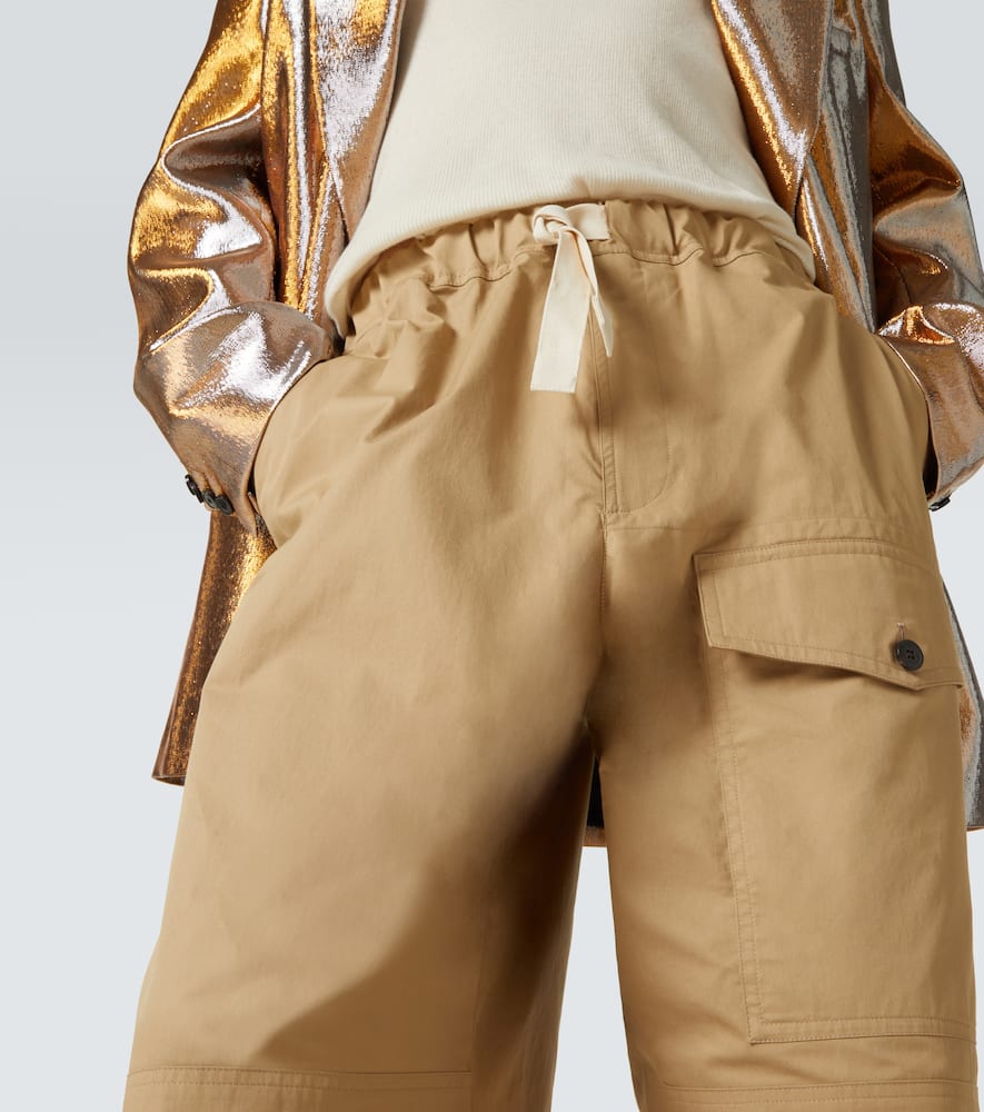 Dries Van Noten Cotton Trousers With Elastic Waistband And Pockets In Beige