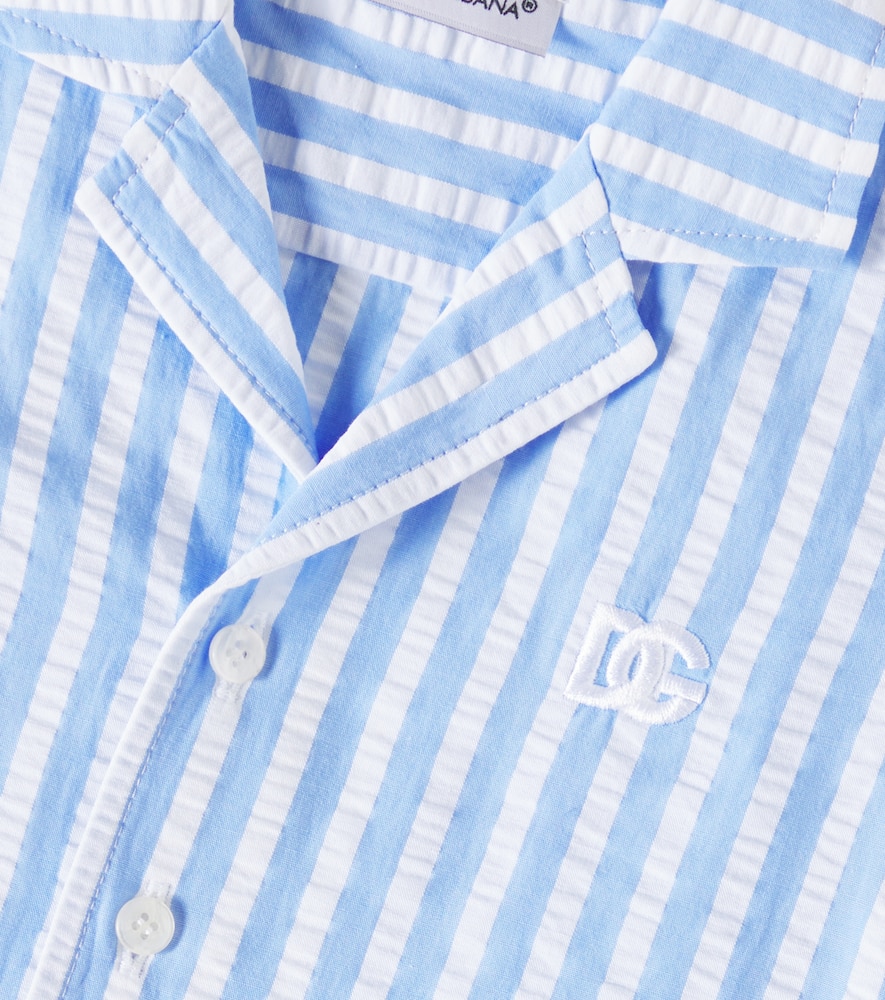 Dolce & Gabbana Baby Hemd Dg Aus Baumwolle In Blau
