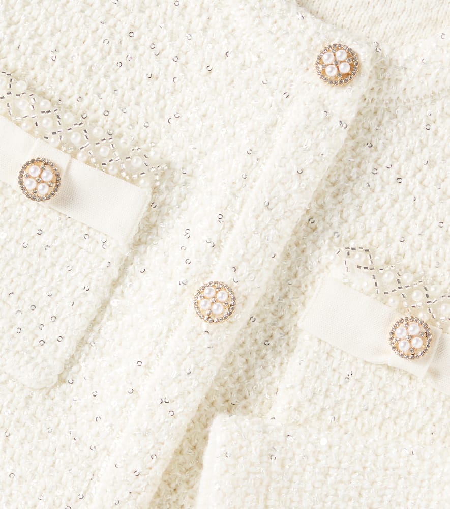 SELF-PORTRAIT SEQUINED COTTON-BLEND CARDIGAN