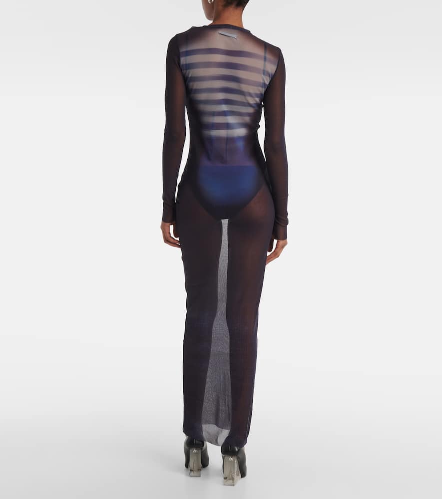 JEAN PAUL GAULTIER LA MALE PRINTED MESH MAXI DRESS