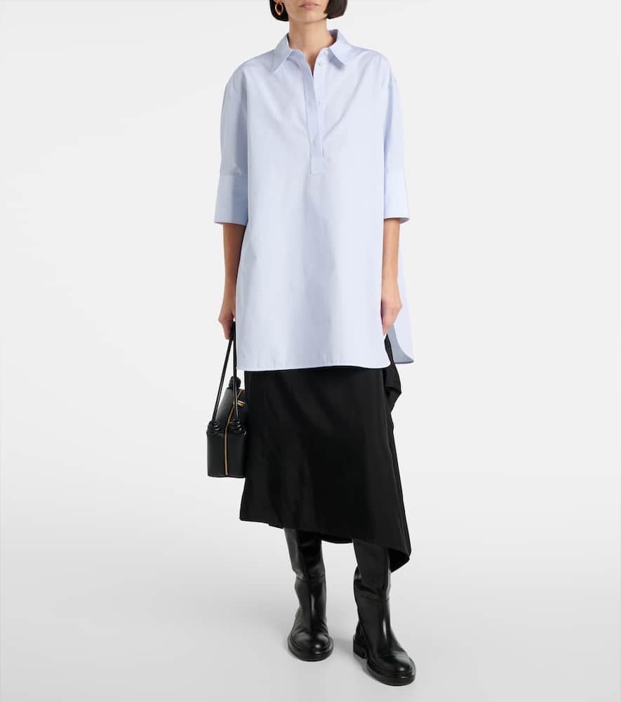 Jil Sander Friday Cotton Poplin Shirt In Blue