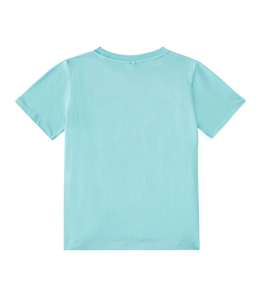 Stella Mccartney Printed Cotton Jersey T-shirt In Blue