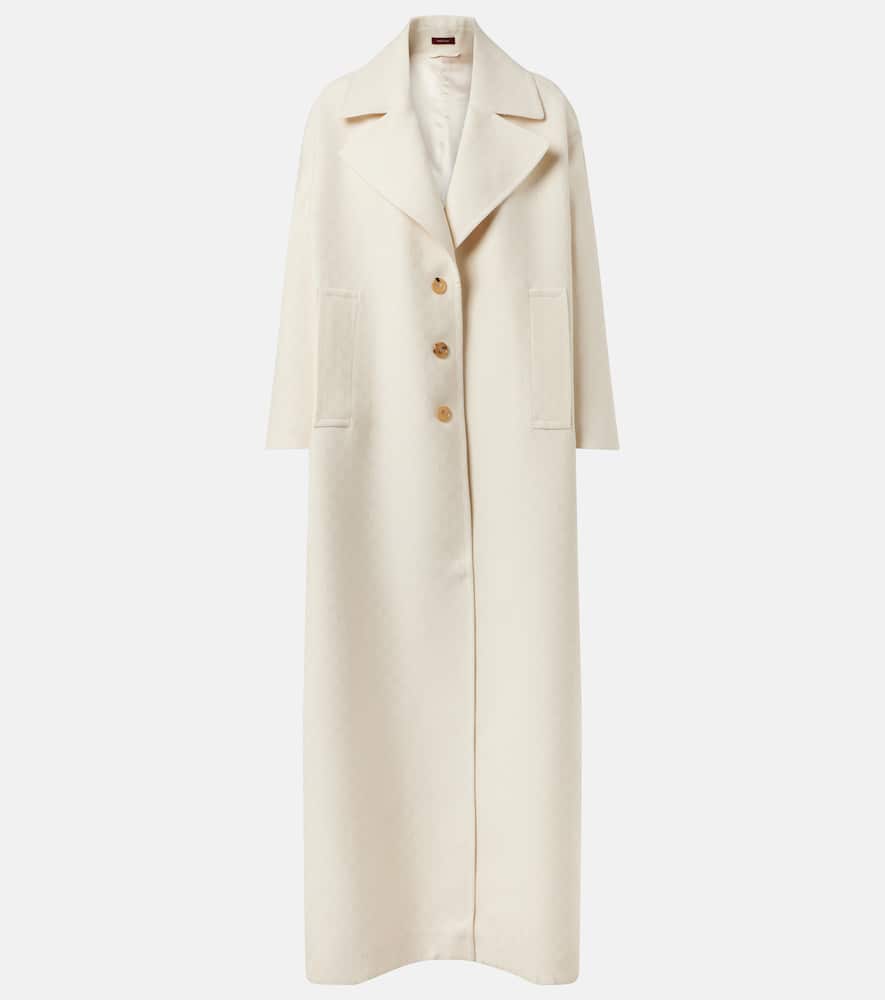 GG Jacquard wool and silk crêpe coat