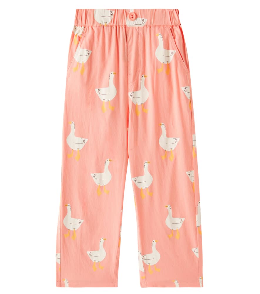 Jellymallow Duck Cotton Pants In Orange
