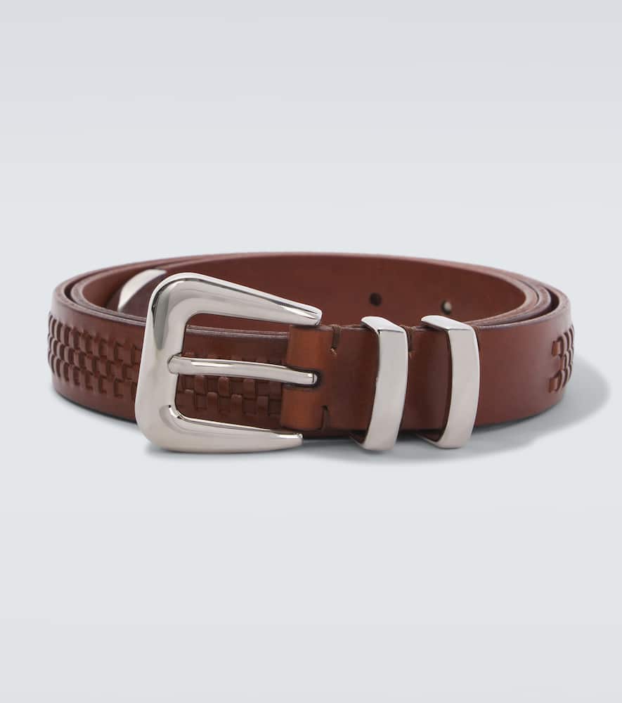 Braided leather belt