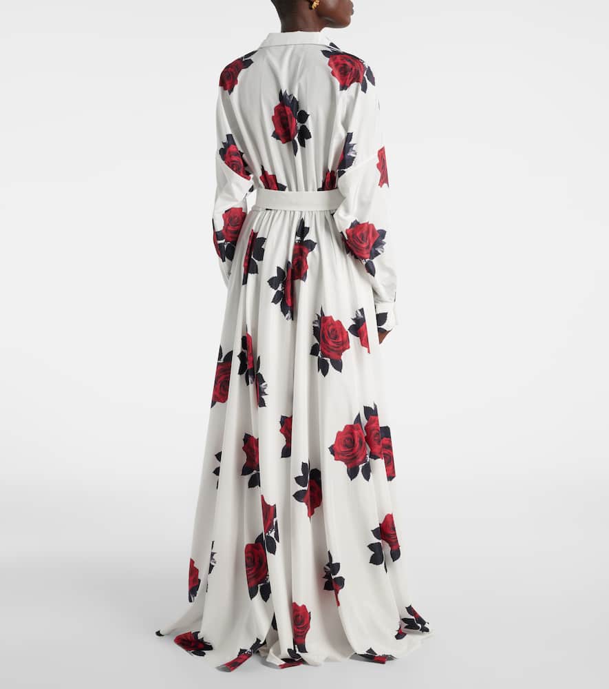Norma Kamali Oversized Boyfriend Floral-print Shell Gown