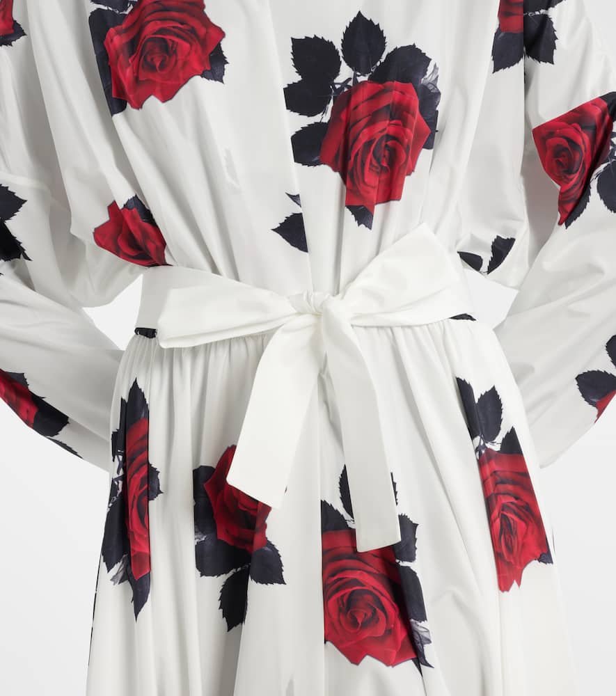 Norma Kamali Oversized Boyfriend Floral-print Shell Gown