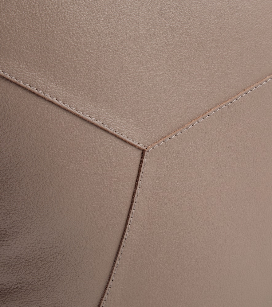 Brunello Cucinelli Monili Leather Cushion In Sand