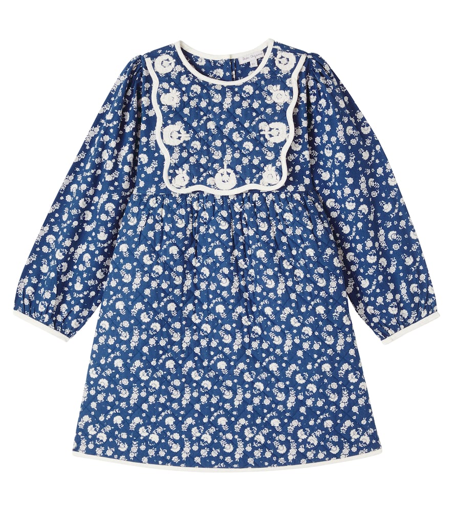 Bebe Organic Amari Floral Cotton Dress In Blue