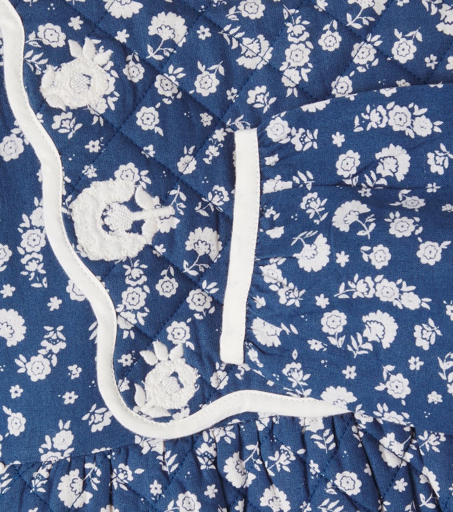 Bebe Organic Amari Floral Cotton Dress In Blue