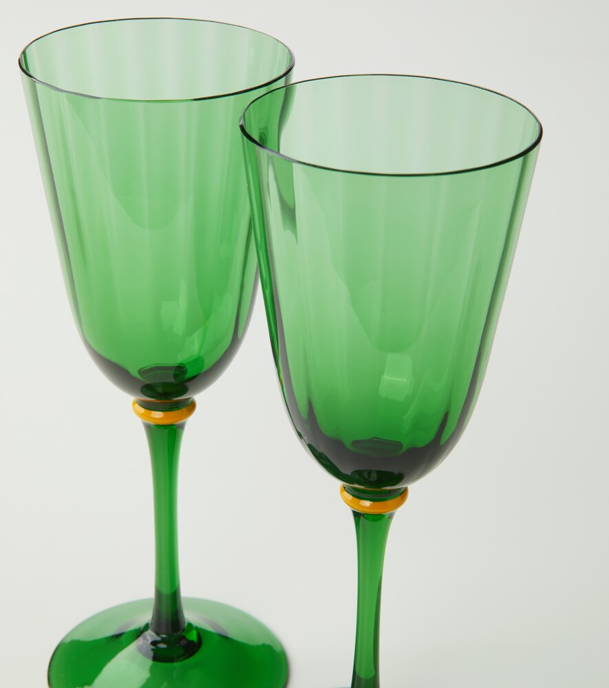  La Doublej La Doublej Rainbow Set Of 2 Wine Glasses 
