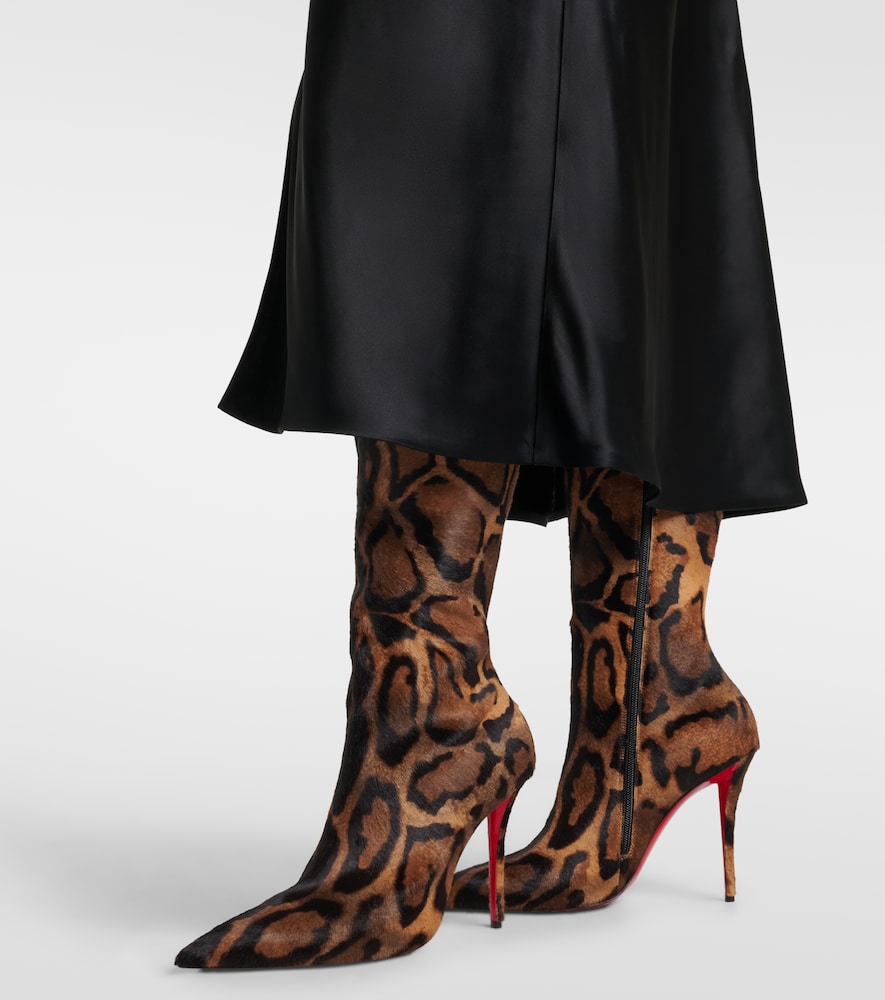 Christian Louboutin Miss Z 100 calf hair knee-high boots