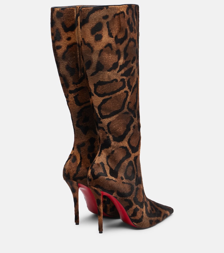 Christian Louboutin Miss Z 100 Calf Hair Knee-high Boots In Multi