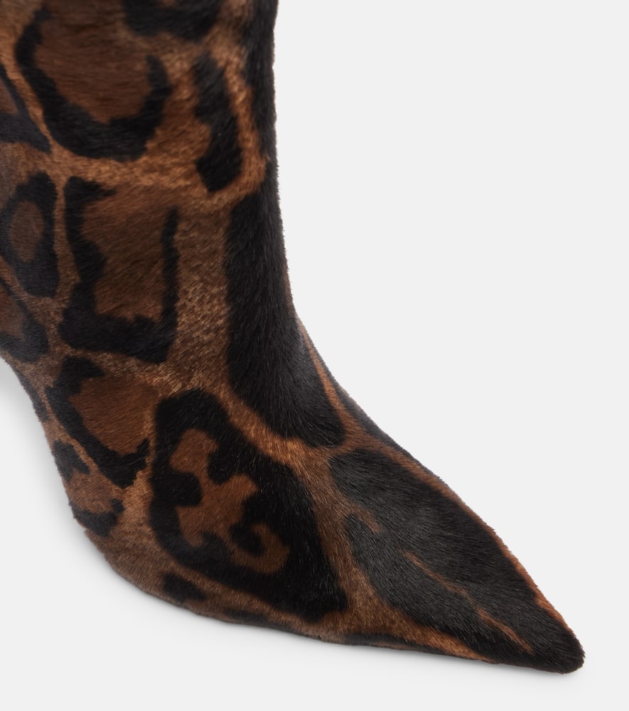 Christian Louboutin Miss Z 100 Calf Hair Knee-high Boots In Multi