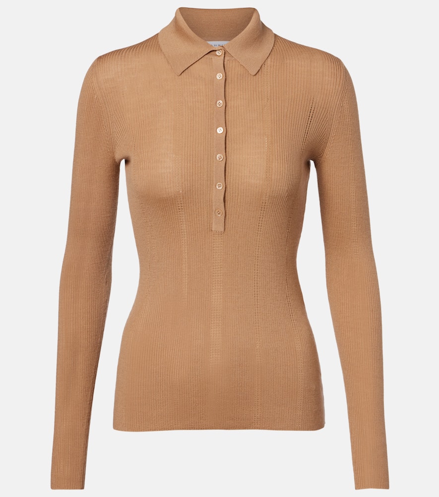 Gabriela Hearst Sophia Wool Polo Sweater In Neutral