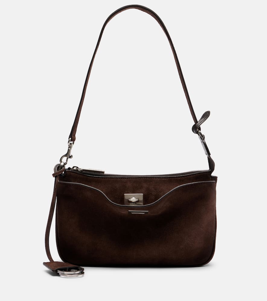 Balenciaga Suede Rodeo Shoulder Bag With Adjustable Strap In Brown