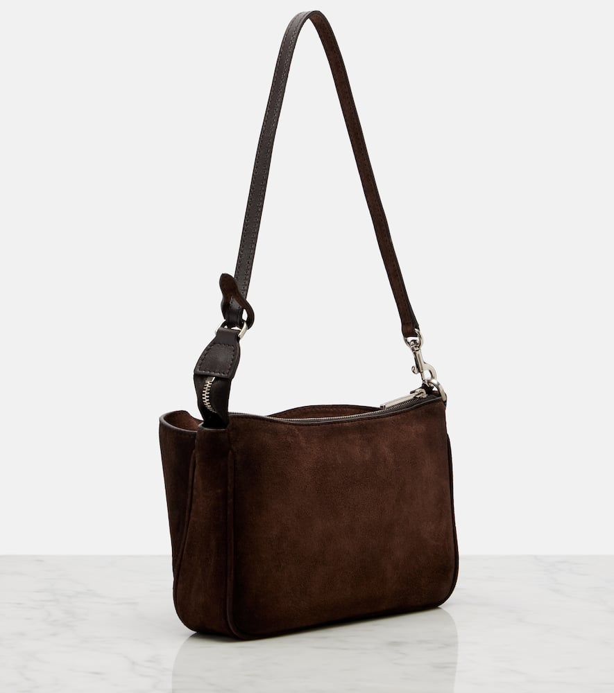 Balenciaga Suede Rodeo Shoulder Bag With Adjustable Strap In Brown