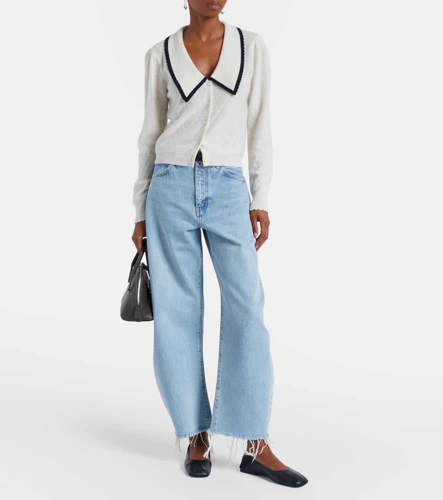 Frame The Bubble High Rise Barrel Leg Jeans In Blue