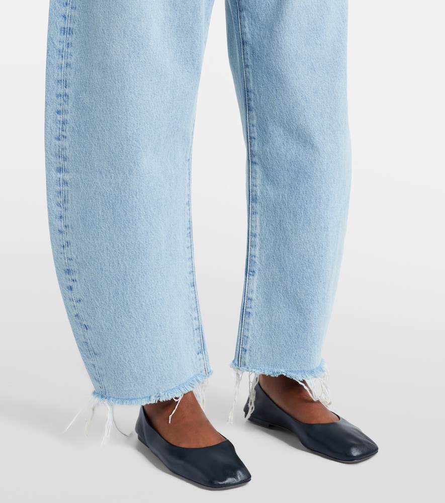 Frame The Bubble High Rise Barrel Leg Jeans In Blue