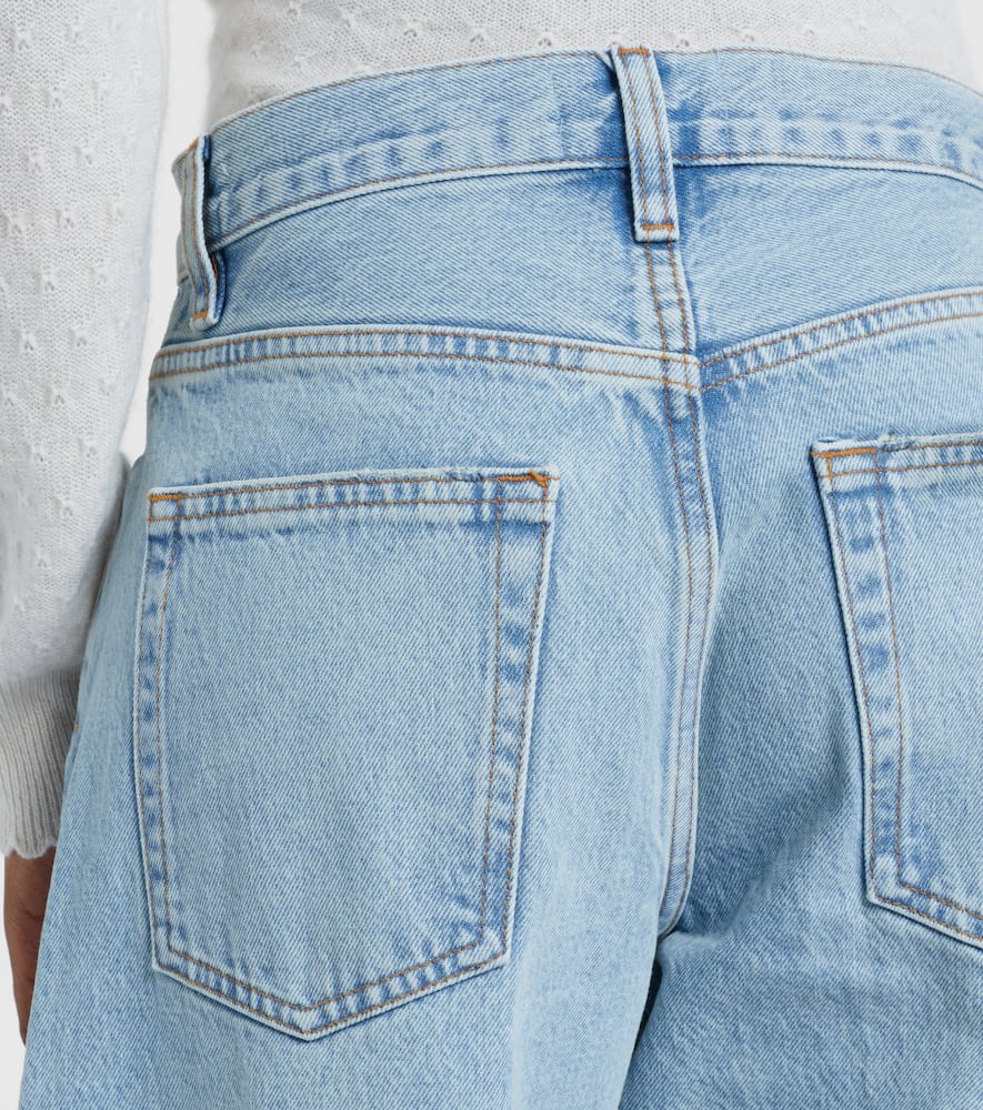 Frame The Bubble High Rise Barrel Leg Jeans In Blue