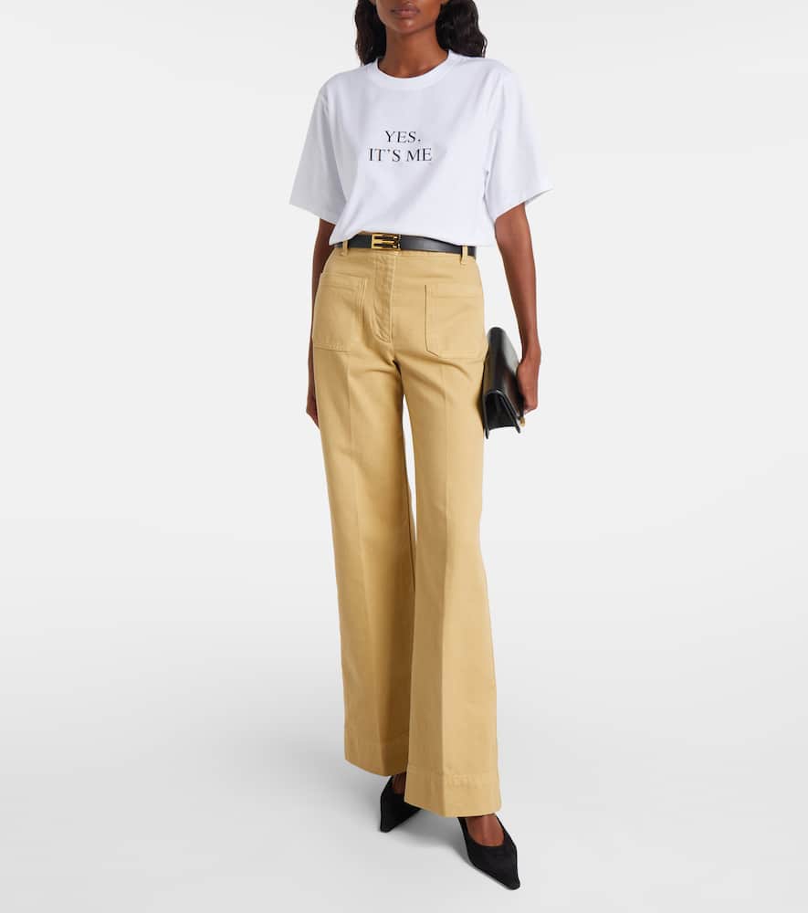Victoria Beckham Alina High-rise Flared Jeans In Yellow