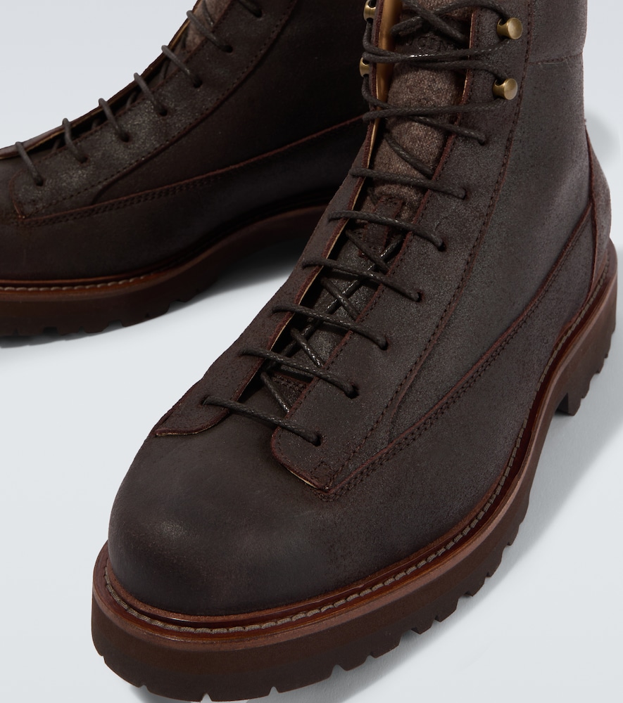  Brunello Cucinelli Brunello Cucinelli Leather Lace-up Boots 