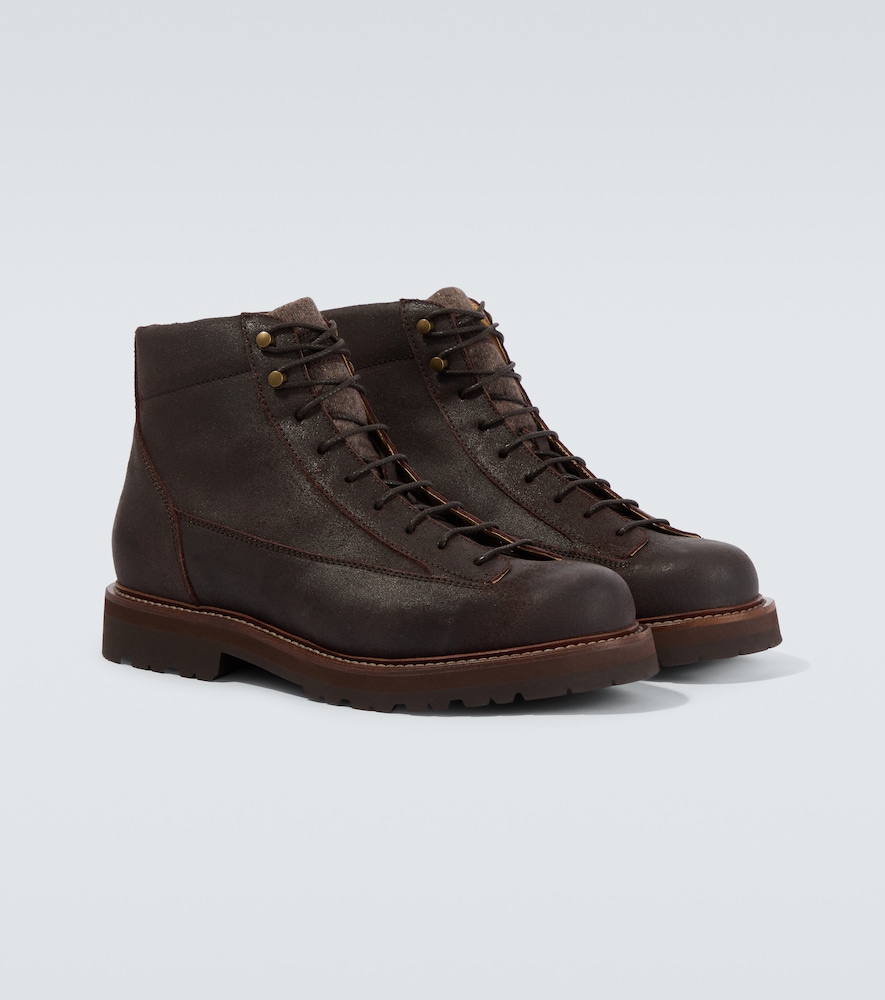  Brunello Cucinelli Brunello Cucinelli Leather Lace-up Boots 