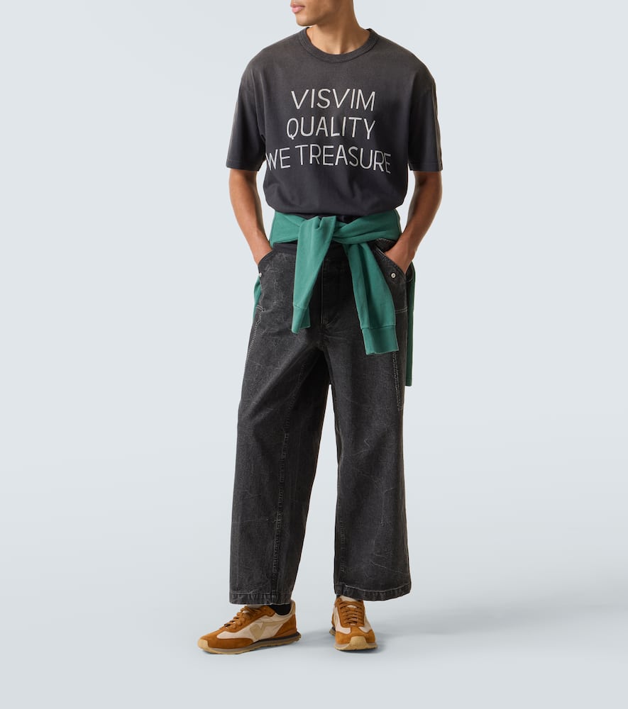 Visvim Jumbo Printed Cotton-blend T-shirt In Gray