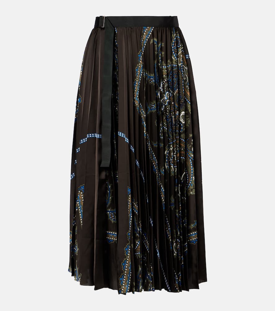 Sacai Paisley-print Pleated Skirt In Multi