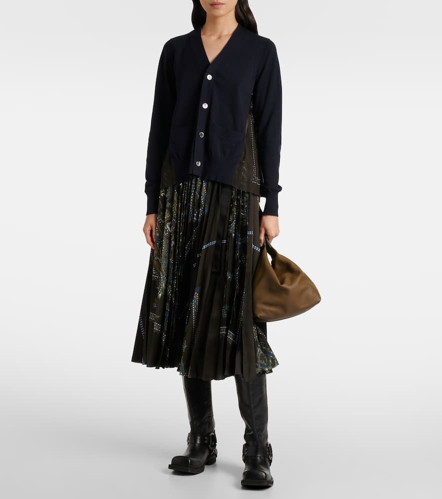 Sacai Paisley-print Pleated Skirt In Multi