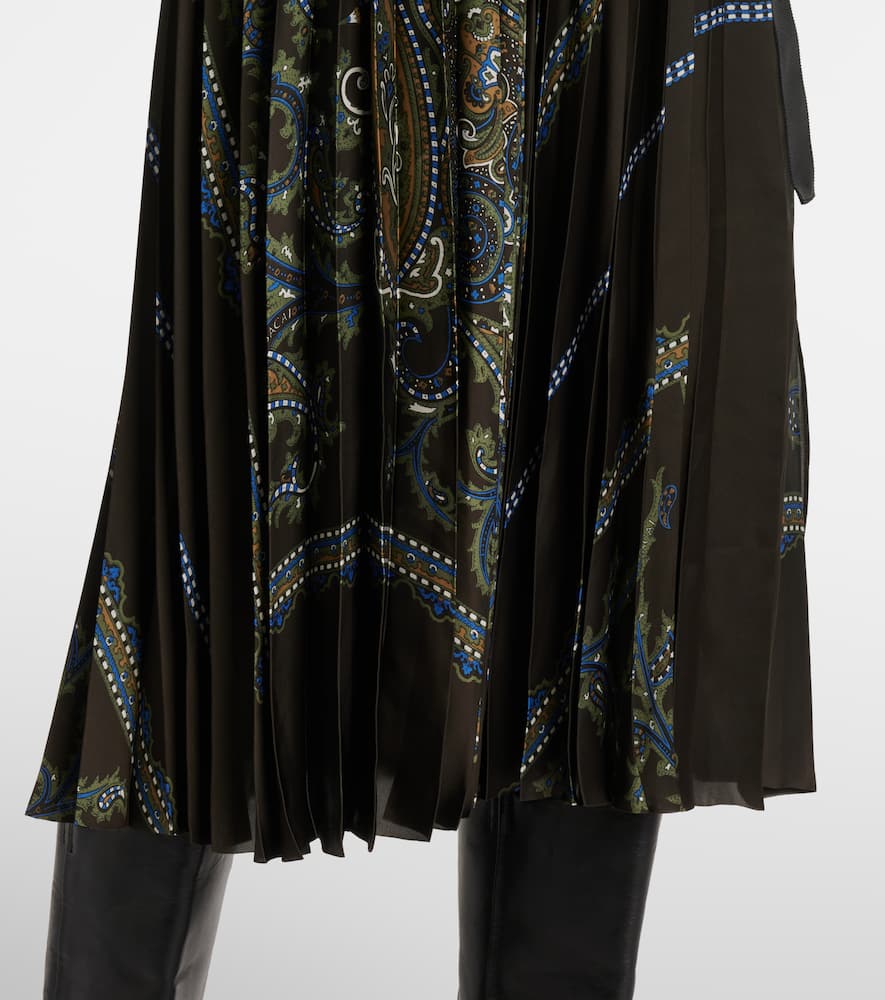 Sacai Paisley-print Pleated Skirt In Multi