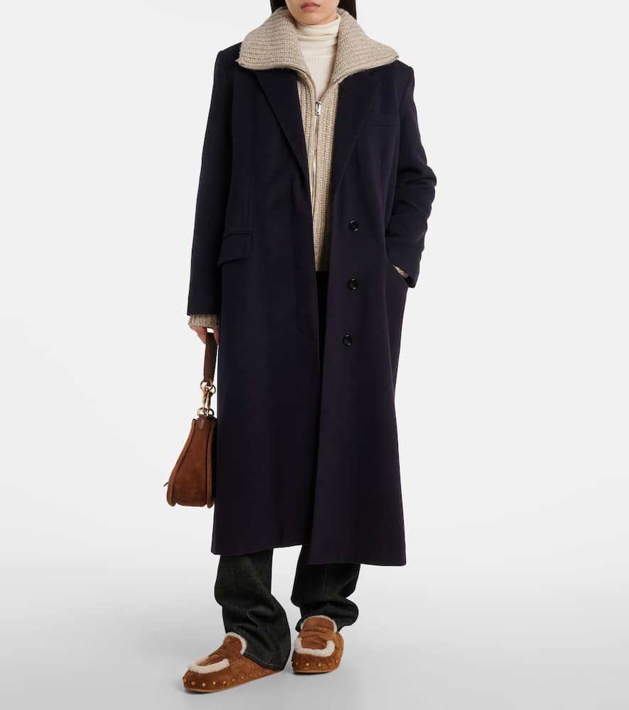 Veronica Beard Fenix Shearling-lined Suede Mules In Brown