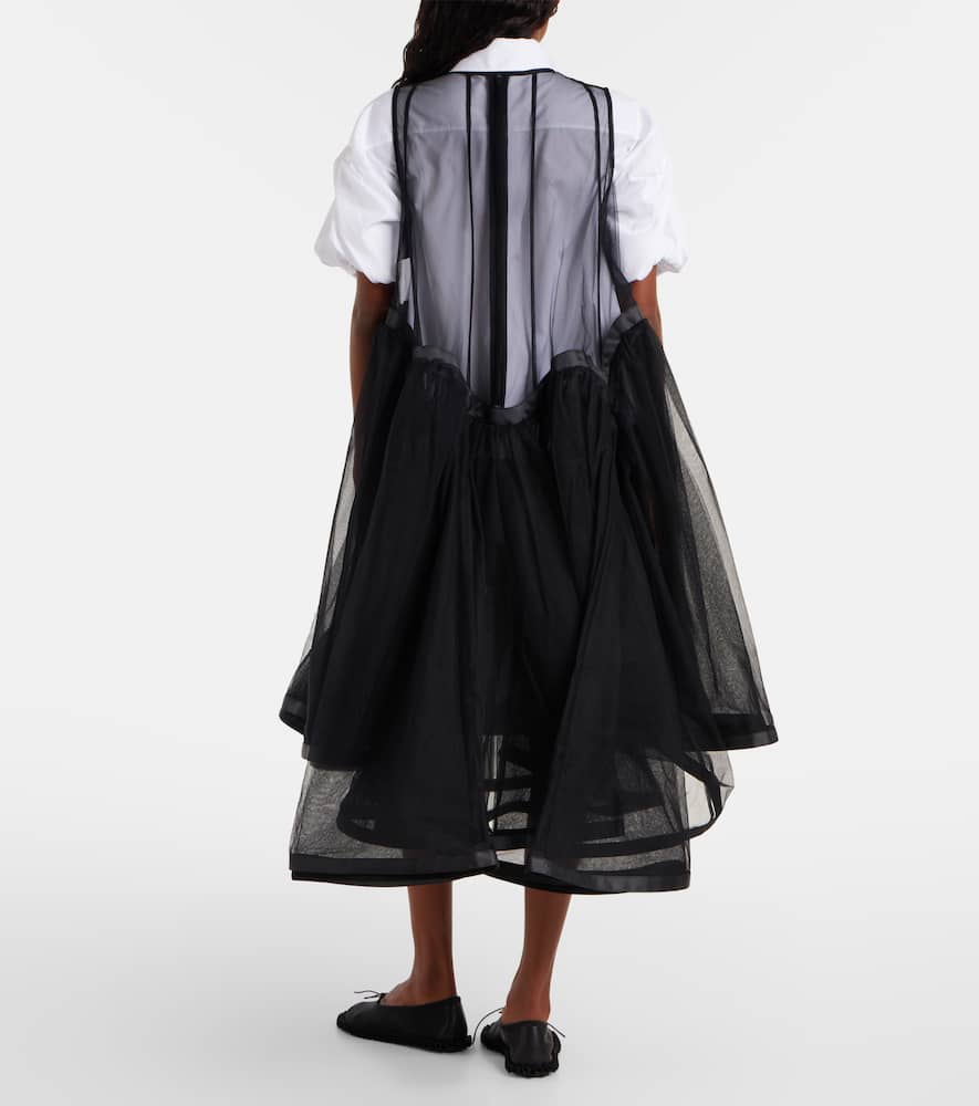 Noir Kei Ninomiya Tulle Layered Dress In Black