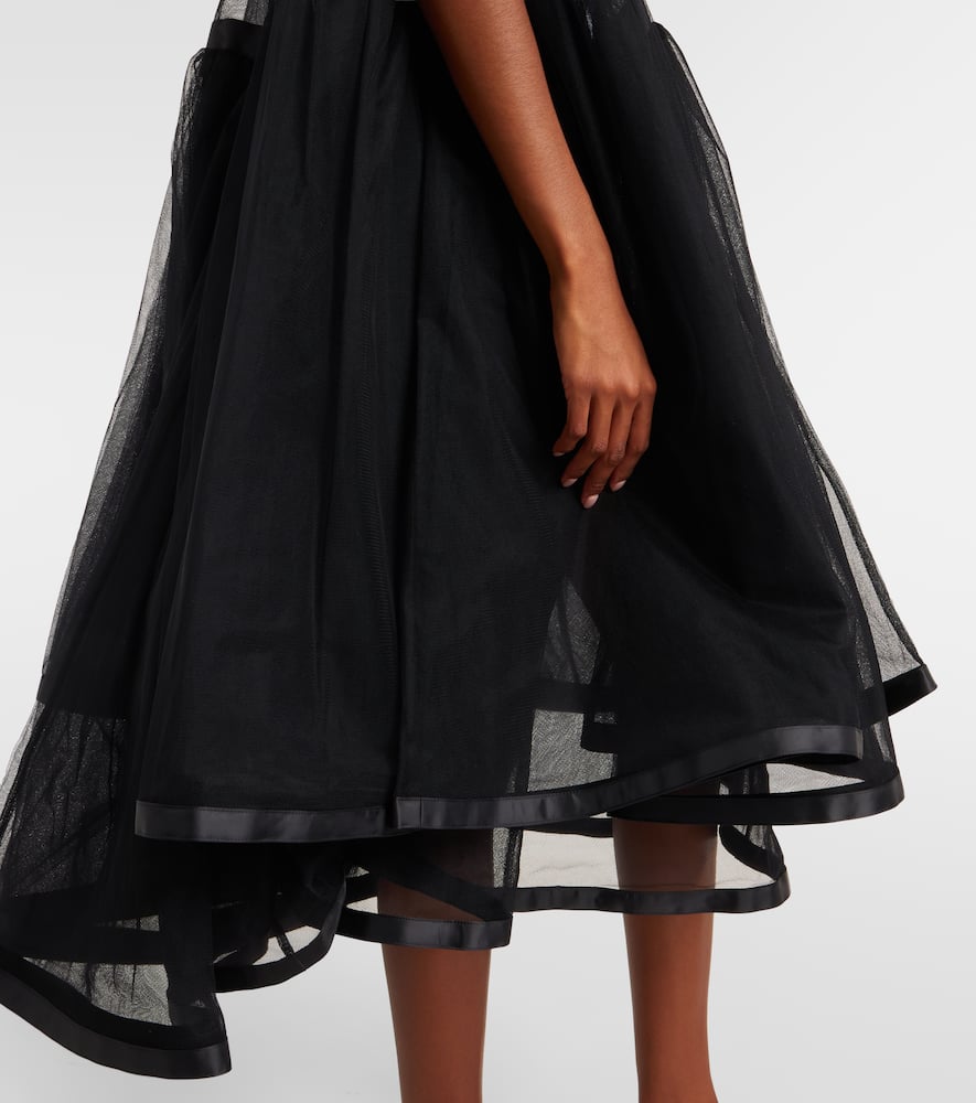 Noir Kei Ninomiya Tulle Layered Dress In Black