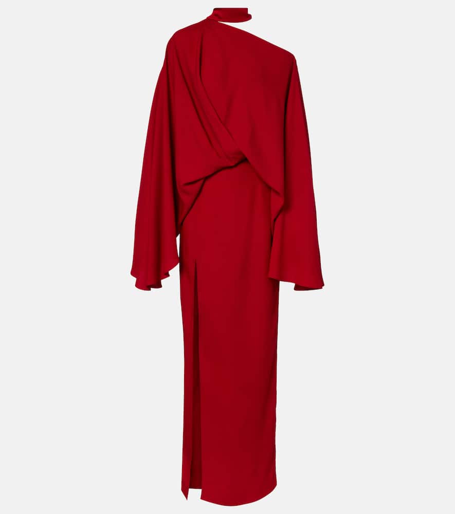 Taller Marmo Brooks Scarf-detail Crêpe Maxi Dress In Red
