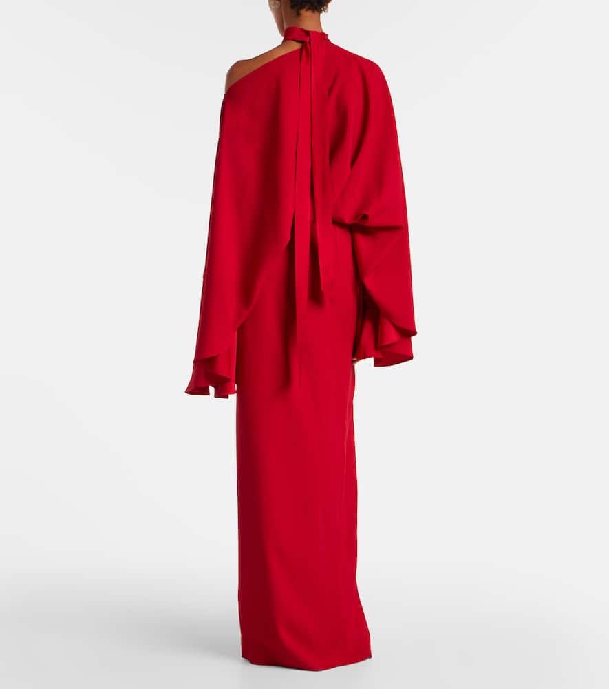 Taller Marmo Brooks Cape-slit Maxi Dress In Red