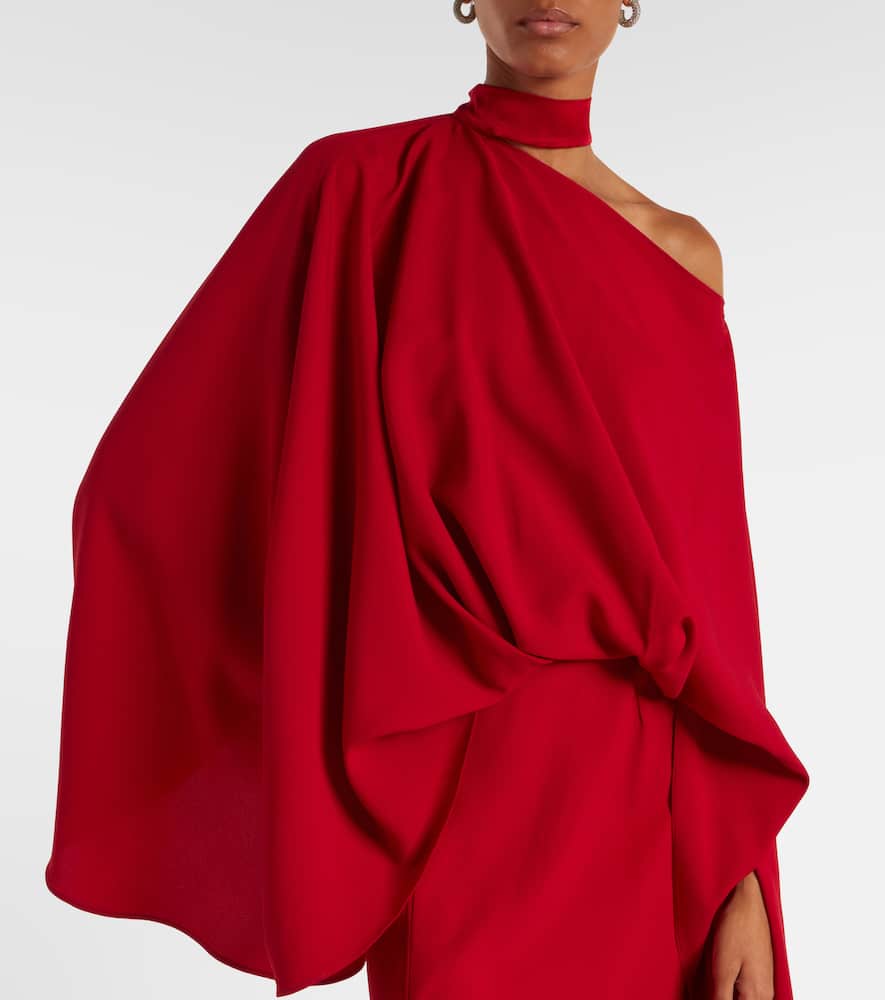Taller Marmo Brooks Cape-slit Maxi Dress In Red