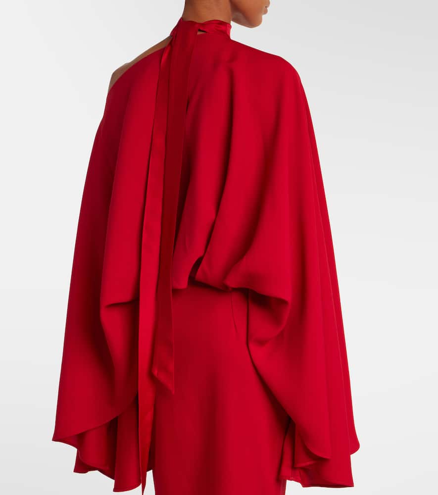Taller Marmo Brooks Cape-slit Maxi Dress In Red