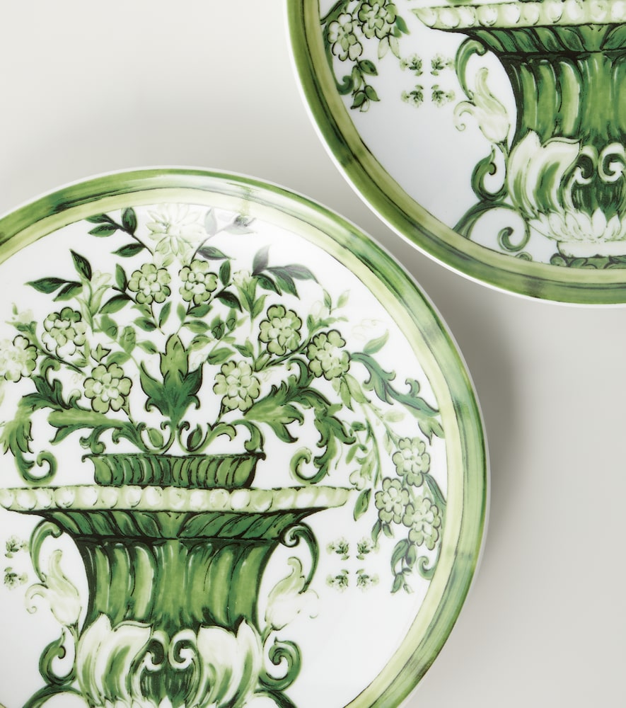  Dolce&gabbana Casa Dolce&gabbana Casa Majolica Set Of 2 Porcelain Dessert Plates 