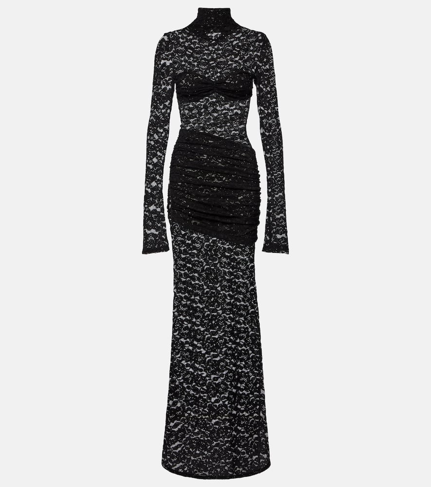 Bananhot Francisca Floral Lace Maxi Dress In Brown