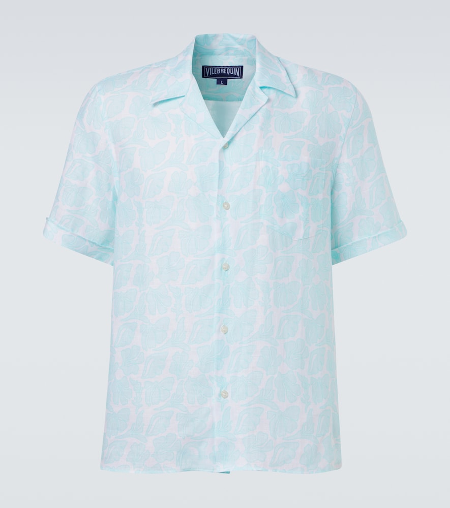 Vilebrequin Charli Floral Linen Bowling Shirt
