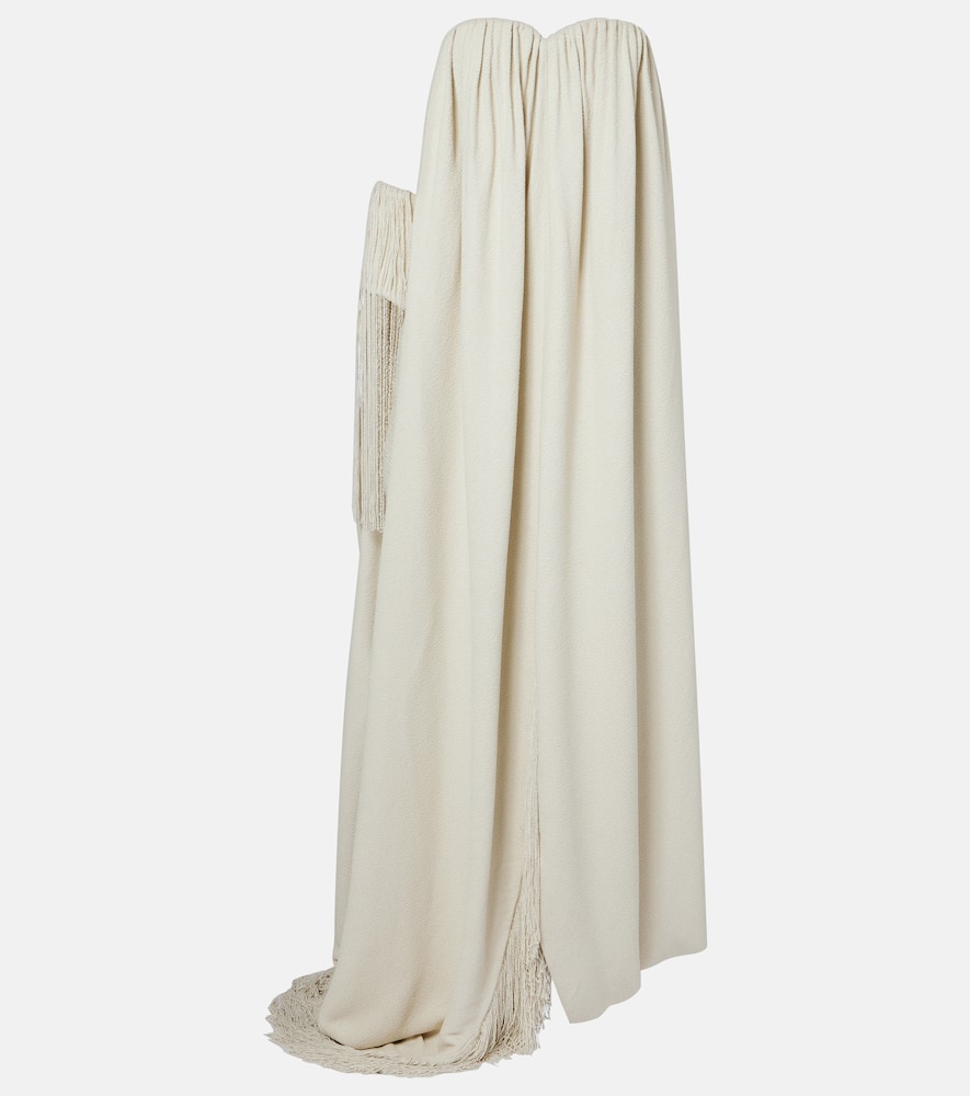 Calvin Klein Collection Vicky Fringed Gathered Gown In White