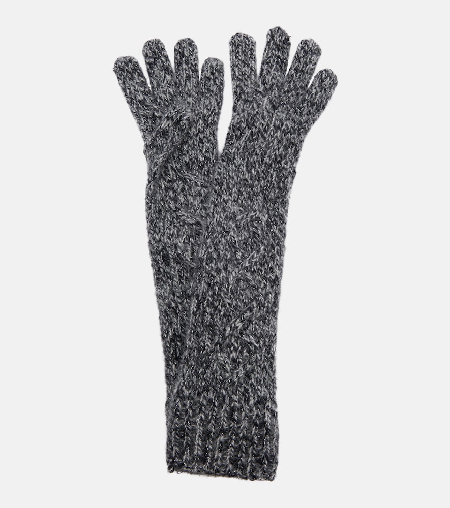 Moncler Embroidered alpaca-blend gloves